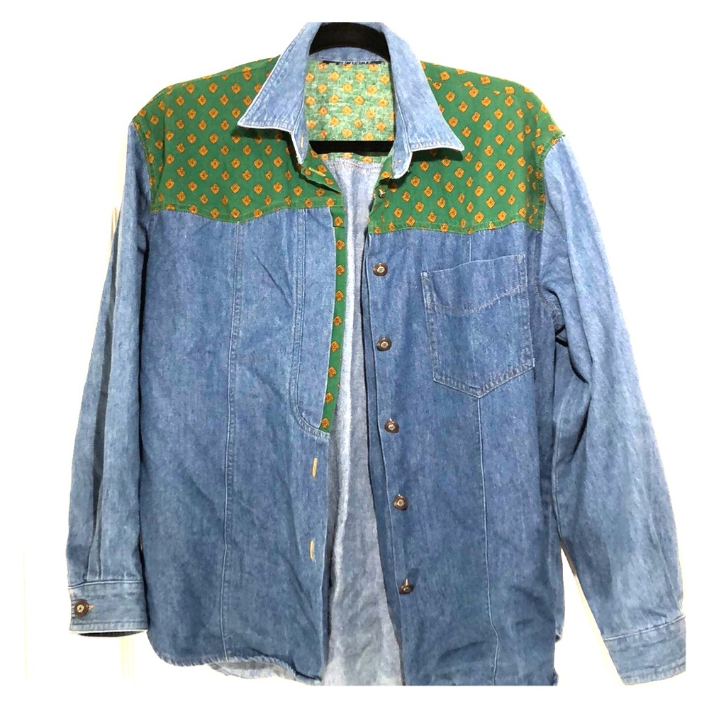 Vintage long sleeve jean button up